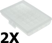 2 pièces - Boîte de transport Piles Mignon (10x-AA) / Micro (10x-AAA)