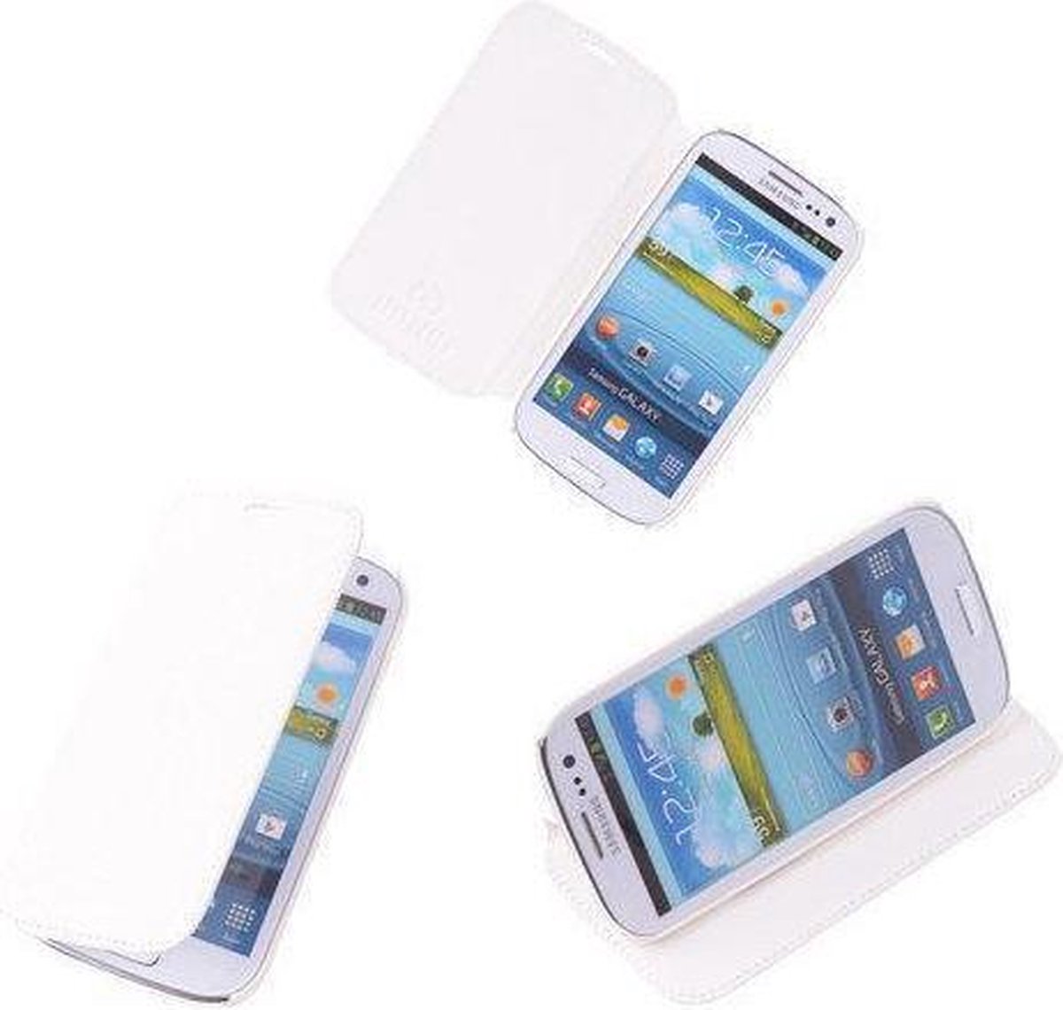 Bestcases Wit Map Case Book Cover Hoesje Samsung Galaxy S4