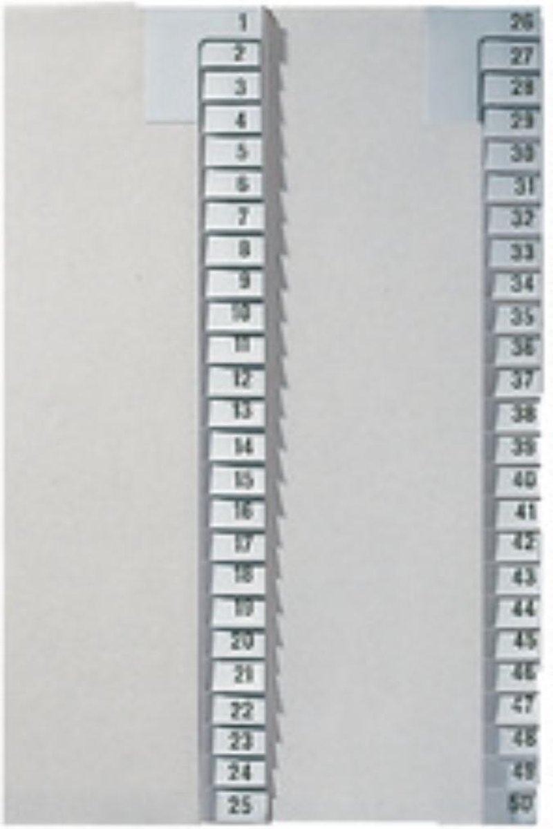 LEITZ kraftpapier-tabbladen, cijfers, A4 overbreed, 26-50