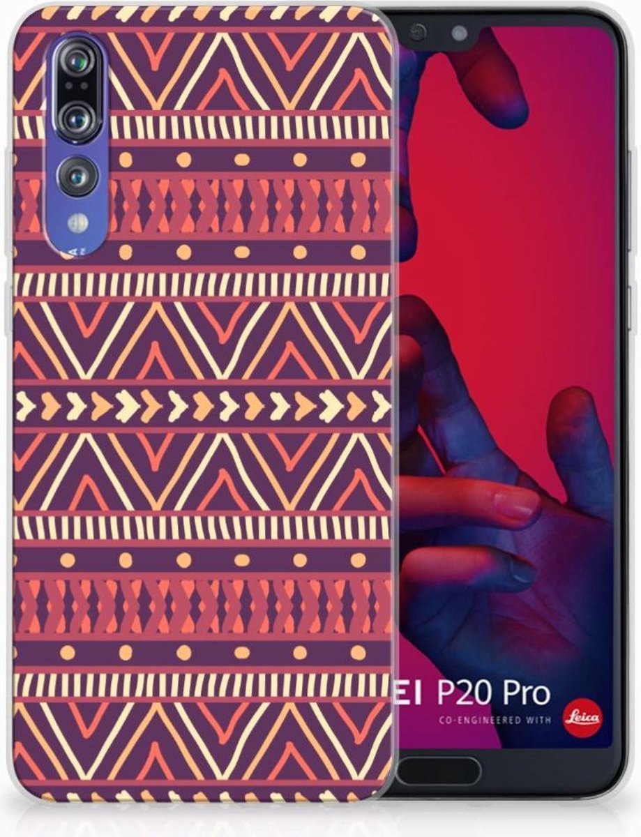 Back Cover voor Huawei P20 Pro TPU bumper Aztec Paars