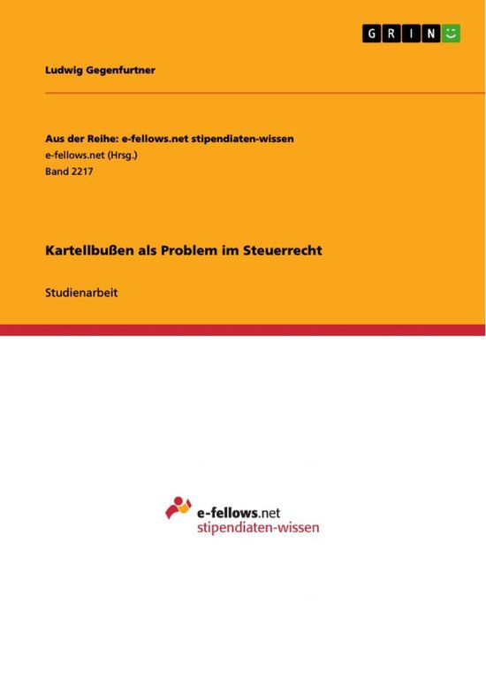 Kartellbußen als Problem im Steuerrecht - cover
