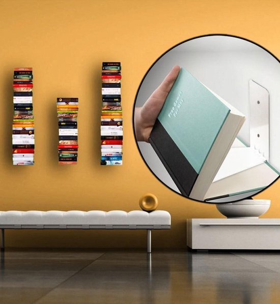 Lifa-living - 2 x Boekenplank Zwevend - Onzichtbare boekenplank -  Boekensteun | bol.com