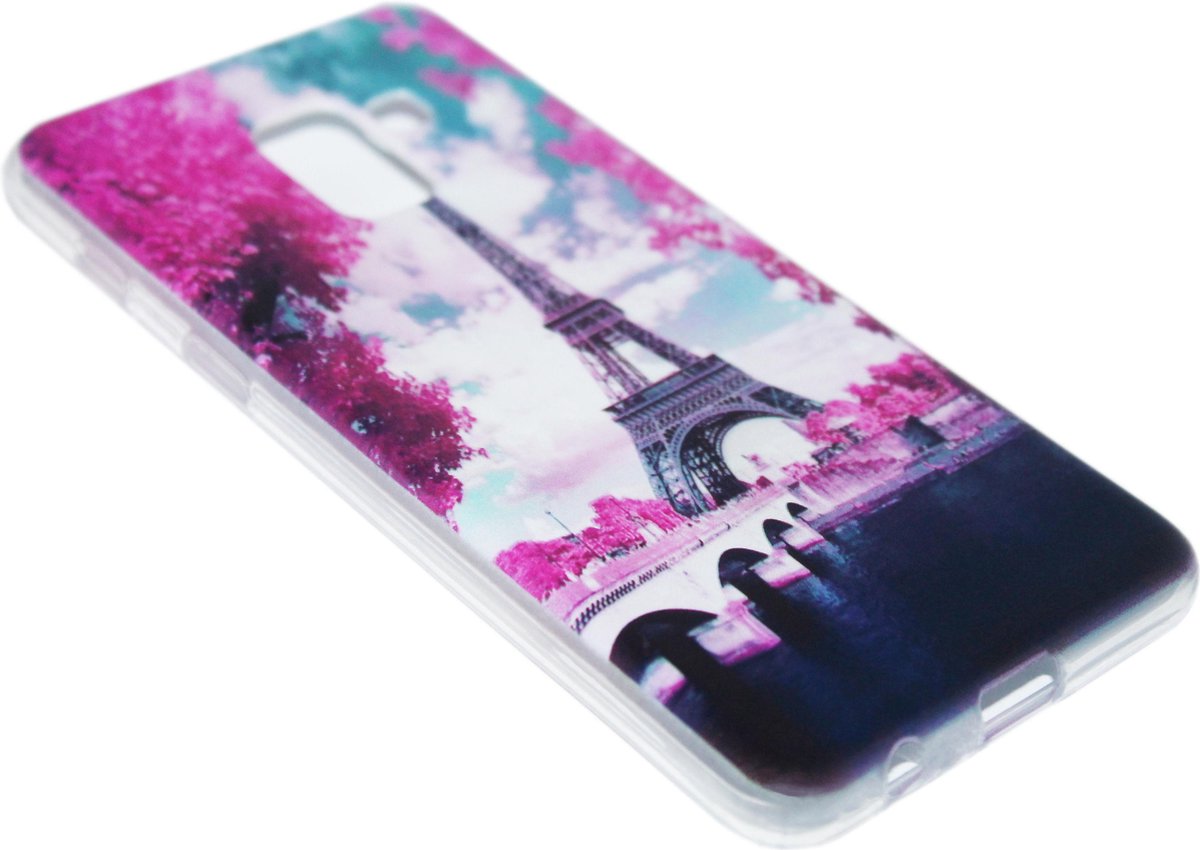 Parijs Eiffeltoren siliconen hoesje Geschikt Voor Samsung Galaxy A8 (2018)