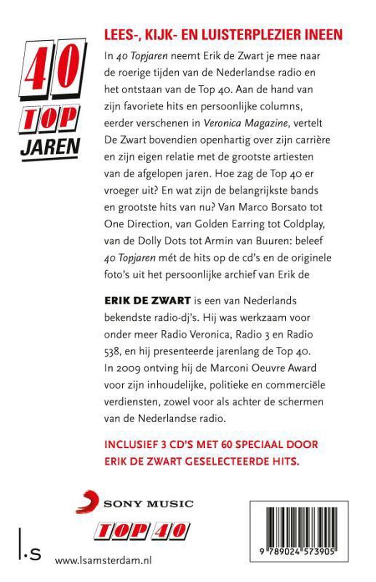 40 Topjaren - back cover