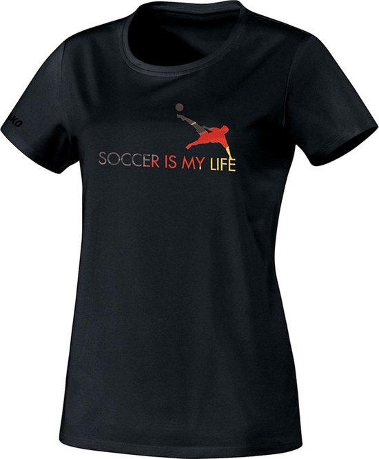 Jako - T-Shirt Soccer - Sport shirt Zwart - 38 - zwart/rood/goud