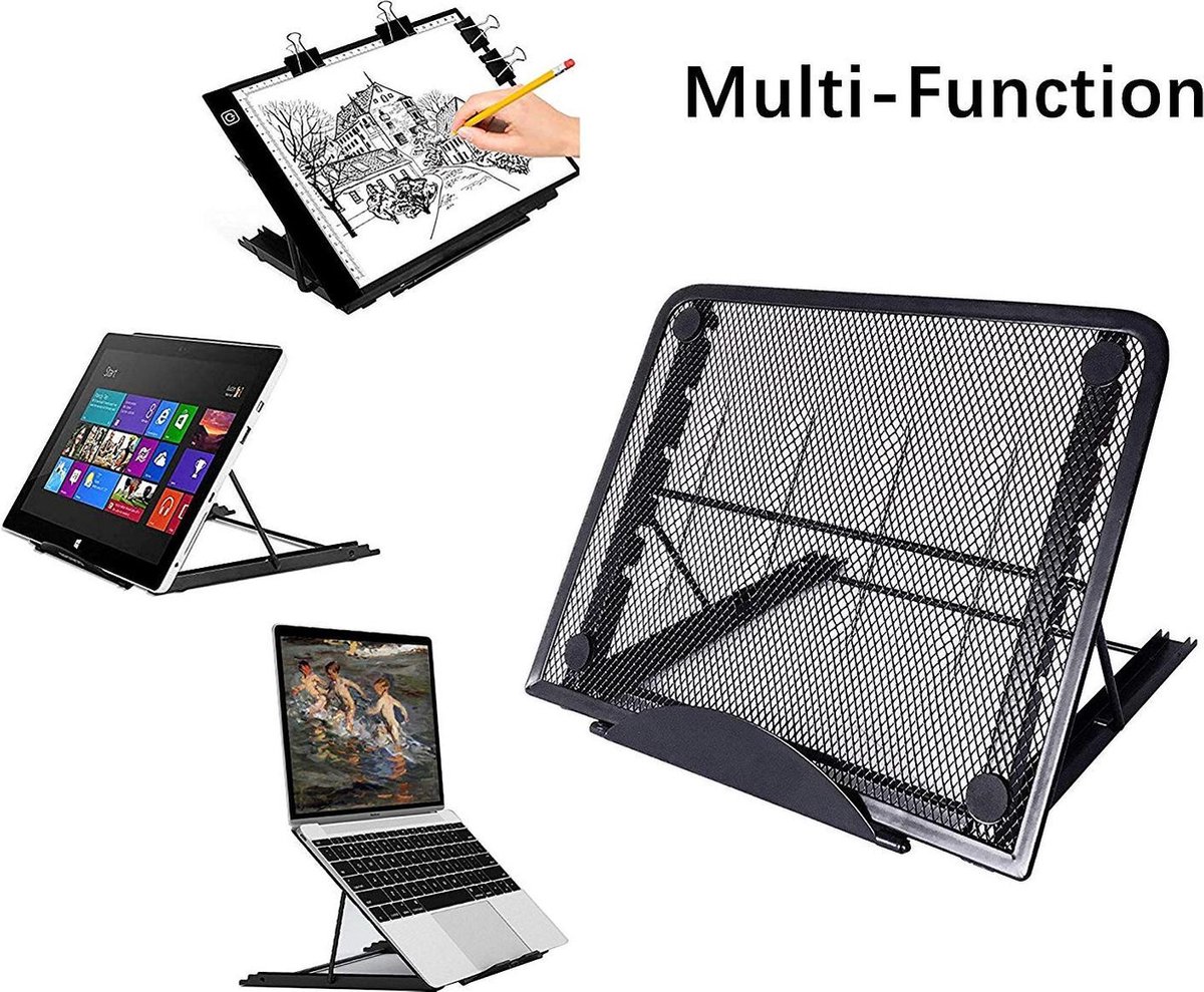 Verstellbarer Laptop-Ständer Mit Mesh-Design – Auch Für Leuchtbox & Tablet, 6 Neigungswinkel, Schwarz