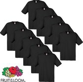 Fruit of the Loom T-shirt maat XL 100% katoen 10 stuks (zwart)