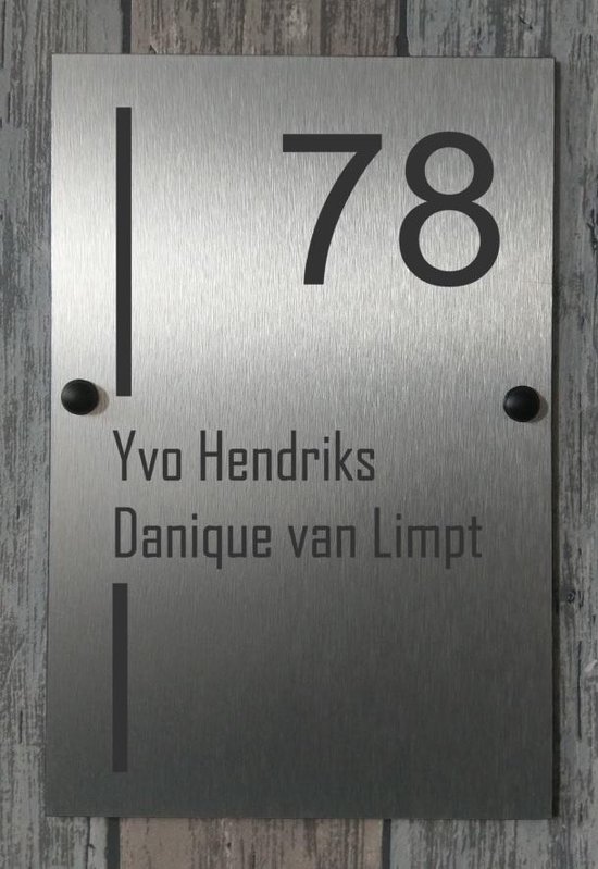 Naambordje voordeur RVS|Naambord 20x30cm | bol.com