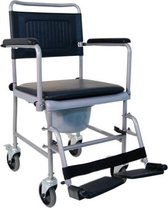 Chaise de toilette mobile, chaise de poteau mobile avec 4 roues freinées