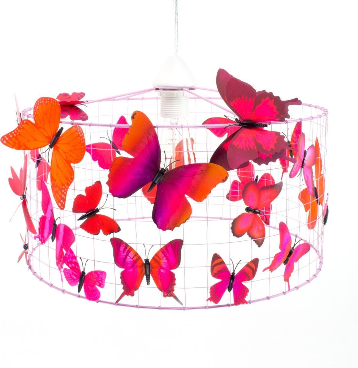 Hanglamp met vlinders-Roze-Oud  Roze-Kinderkamer-Babykamer-Woonkamer-Hal-Ø40cm. | bol.com
