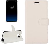 For Samsung Galaxy S8 Litchi structuur horizontaal Flip lederen hoesje met Magnetic Buckle & houder & Card Slots & Wallet wit