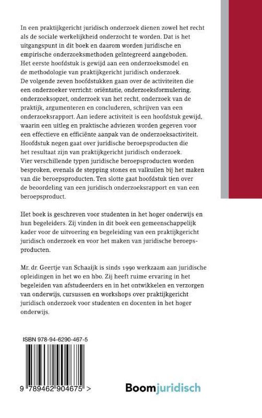 Boom Juridische studieboeken  -   Praktijkgericht juridisch onderzoek - Geertje van Schaaijk