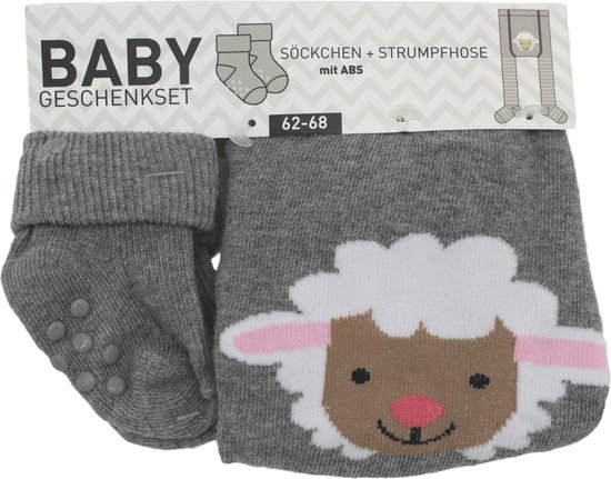 Maillot en anti-slip sokken - Baby geschenkset - Schaap - Maat 62-68 - Merkloos