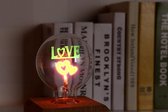 Edison LED lamp, vintage retro nachtlamp met hartjes hart, filament antiek bulb, E 27- 3  WATT LED LOVE