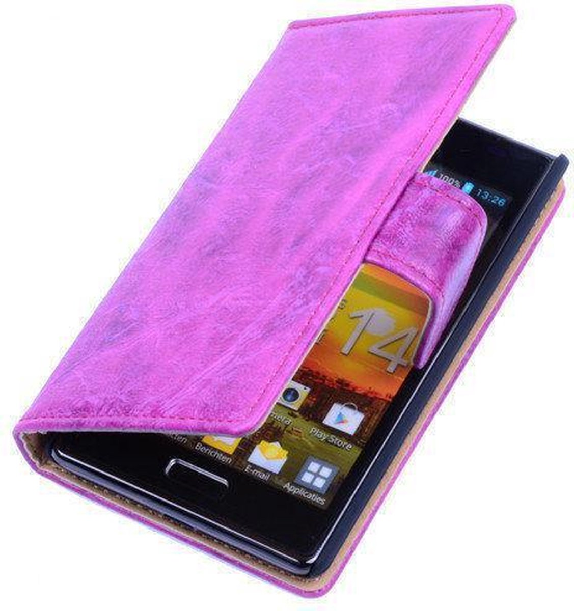 Bestcases Vintage Pink Book Cover LG Optimus L5
