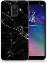 Geschikt voor Samsung Galaxy A6 (2018) Uniek TPU Hoesje Marmer Zwart