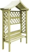 vidaXL - Pergola - met - dak - en - bank - geïmpregneerd - grenenhout