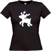 T-shirt rendier maat M Dames zwart