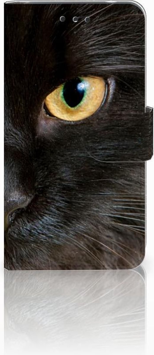 Nokia 2 Telefoonhoesje met Pasjes Zwarte Kat