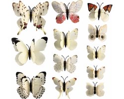 Dubbele witte 3D-vlinders