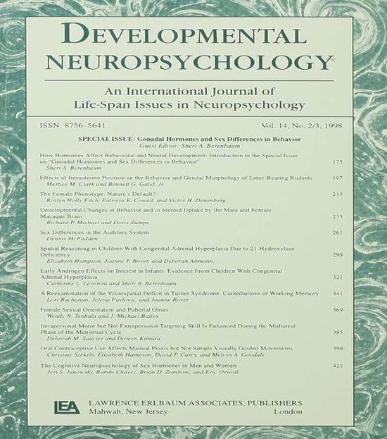 Gonadal Hormones and Sex Differences in Behavior - cover