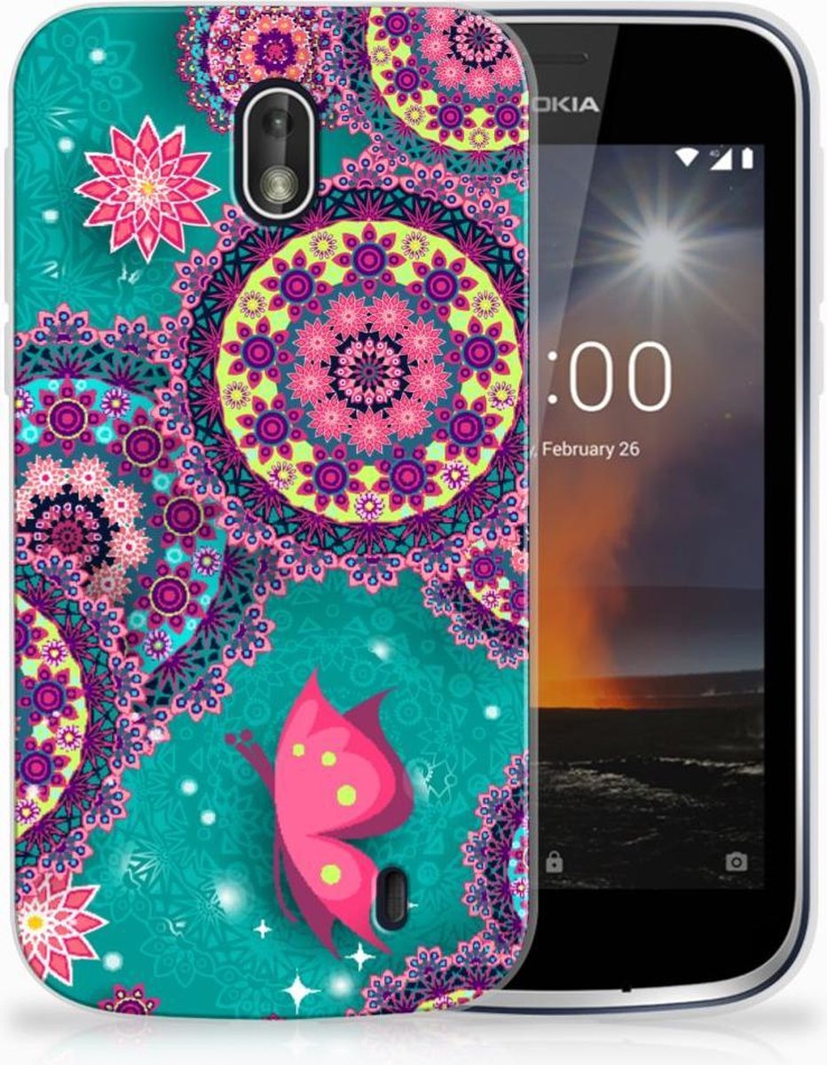 Nokia 1 Hoesje maken Cirkels en Vlinders
