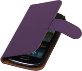 Samsung Galaxy S3 mini i8190 - Effen Design Paars - Book Case Wallet Cover Hoesje