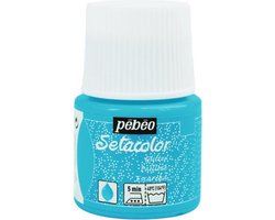 Pébéo Setacolor Glitter Turquoise Textielverf - 45ml textielverf voor lichte stoffen