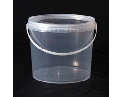 2,5 Liter - Transparante emmers met deksel (25 stuks)