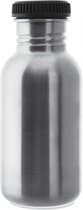RVS fles 0,5L Basic Steel Bottle - Black screw cap, Laken