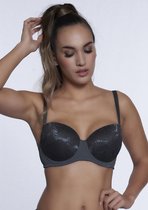 After Eden D-cup & up Anna Voorgevormde BH - Donkergrijs met contrast - Maat F70