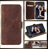 Apple iPhone X / Xs Portemonnee Hoesje Kwaliteitsleder Vintage Brown