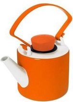 Qdo Theepot Porselein - Cylinder - Met Clip Handvat - 1 liter - Oranje