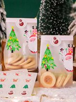 Kerst / Christmas Sweets / Snoepzakken / Feestdagen Blokbodemzakken - Kerstboom - Sneeuwpop - Kerstman - Sneeuw | Traktatiezakjes - Uitdeelzakjes - Verjaardagzakjes - Feestzakjes