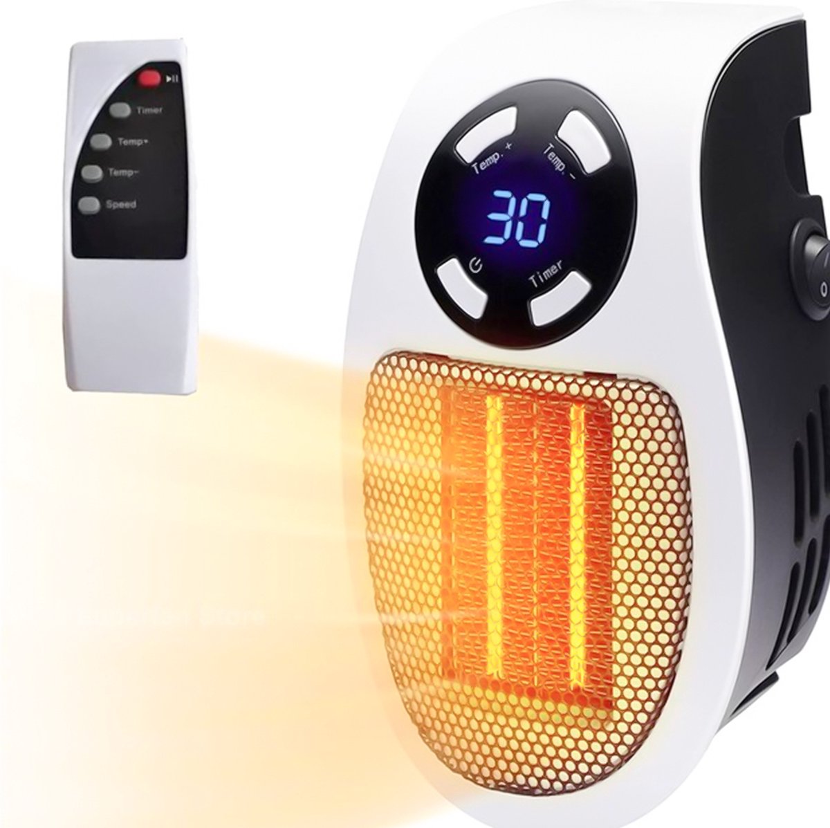 PDQ® Stopcontact Verwarming - Keramische Kachel Energiezuinig - Mini Kachel - Keramische Verwarming - Ceramic Heater