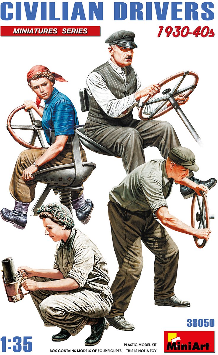 MiniArt Modelbouwpakket Militaire voertuigen - 38050 Civilian Drivers 1930-40s Plastic - 1:35 - Modelbouw