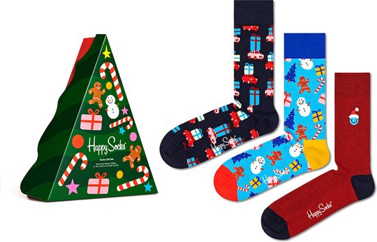 Happy Socks Dames / Heren Sokken Decoration Time Giftbox Kerstsokken 3-Pack - Maat 41-46
