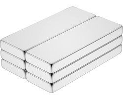 Brute Force Sterke blokmagneten - Schijfmagneten Whiteboard Koelkast Magneet - N35 - Vierkant | 25 x 8 x 2 mm | Zilver