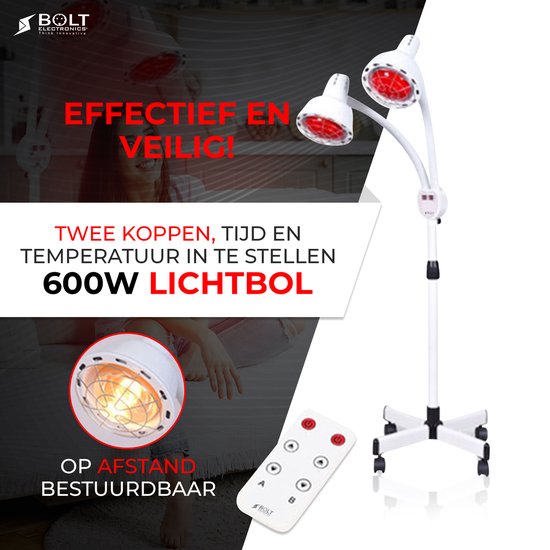 Bolt Electronics® Lichttherapielamp 600W - Infraroodlamp - Lichttherapie - Bolt Electronics®