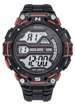 Tekday-Horloge-Heren-Digitaal-Alarm-Stopwatch-Timer-Datum-Backlight-10ATM waterdicht-Zwemmen-Sporten-39MM-Zwart/Rood