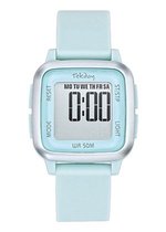 Tekday-Horloge-Dames/Heren-Digitaal-Alarm-Stopwatch-Datum-Backlight-5ATM 34MM-Baby Blauw