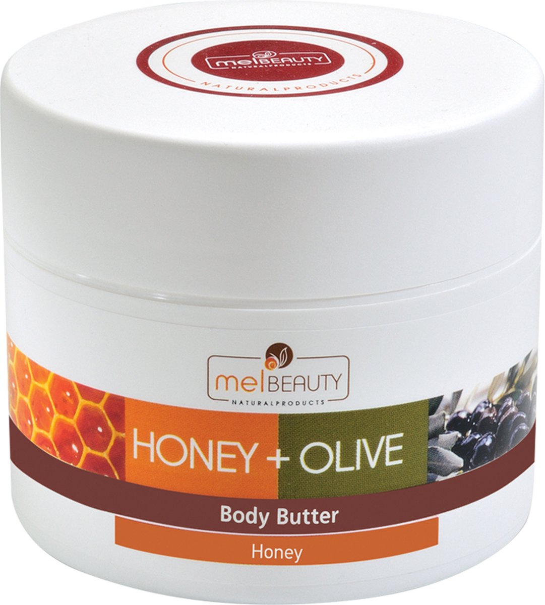 MelBeauty Body Butter Organic Honey, Olive Oil 200ml | Bodybutters Honing