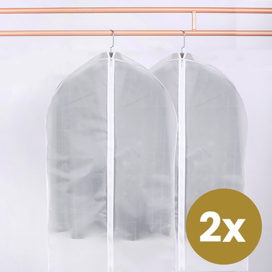 Alora Kledinghoes 60x140cm per 2 - kledingzak met rits - opbergzak voor trouwjurk - beschermhoes voor kleding - transparant - opbergtas