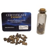 GreatGift - Meteorieten in flesje - All Haggounia 001 - Met certificaat - 10 gram - Orginele meteorieten - uniek cadeau