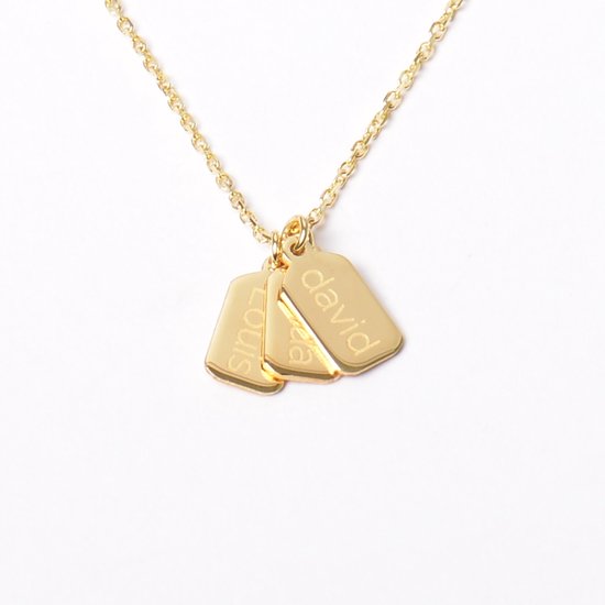 MeYuKu - Bijoux- Chaîne en or 14 carats - Mini tags