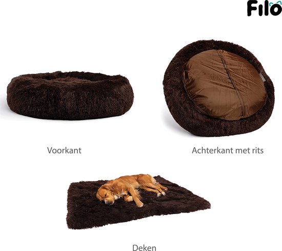 Leo4dog. Sofa Natalie. Hondenbed, imitatieleer. Hondenkussen. Hondenmand. 4 maten (M-80x60cm, Bruin