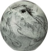 Sphère / boule décorative en presse papier - Wit / gris / noir / transparent - 12 x 12 x 12 cm de haut.