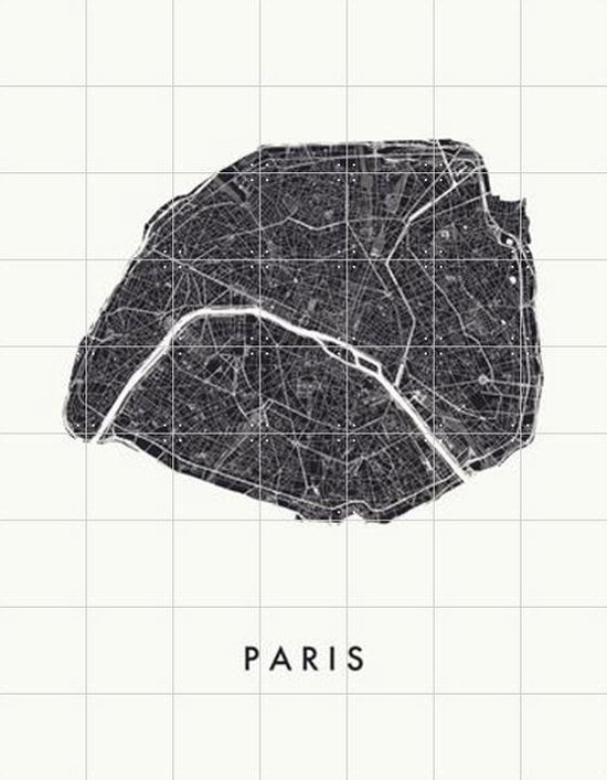 IXXI Paris City Map white - Wanddecoratie - Abstract - 140 x 180 cm