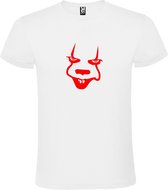 Wit T-Shirt met “ Halloween Pennywise “ afbeelding Rood Size XXXXL