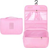 Fako Fashion® - Reis Toilettas Met Ophang Haak - Travel Bag - Organizer Voor Toiletartikelen - Reisartikelen - Travel Bag - Ophangbare Toilettas - Roze